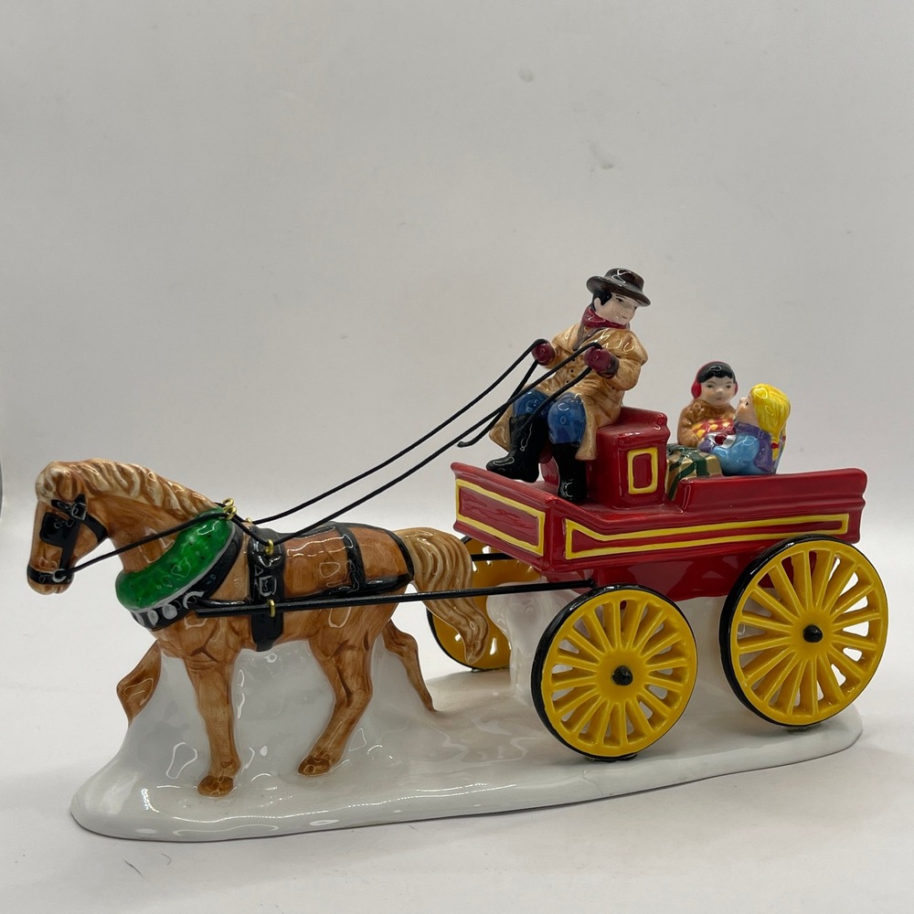 Department 56 Snow Village Hitch-Up The Buckboard Horse Carriage 54930 Decor